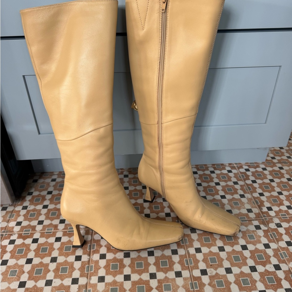Tony Bianco Cream Heeled Boots